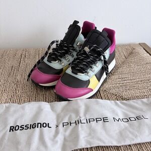 ROSSIGNOL X PHILIPPE MODEL Leather Sneakers US6 UK3 EU36 Made in Italy Dustcover